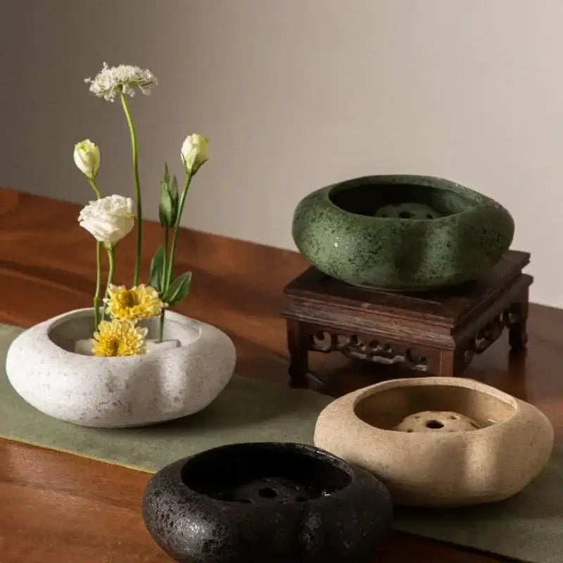 Lotus seedpod stone sand incense burner set living room decor