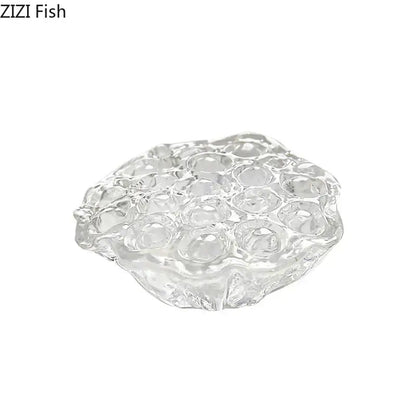 Modern clear glass lotus seedpod resin sculpture living room decor