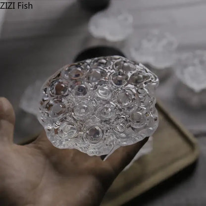 Modern clear glass lotus seedpod resin sculpture living room decor