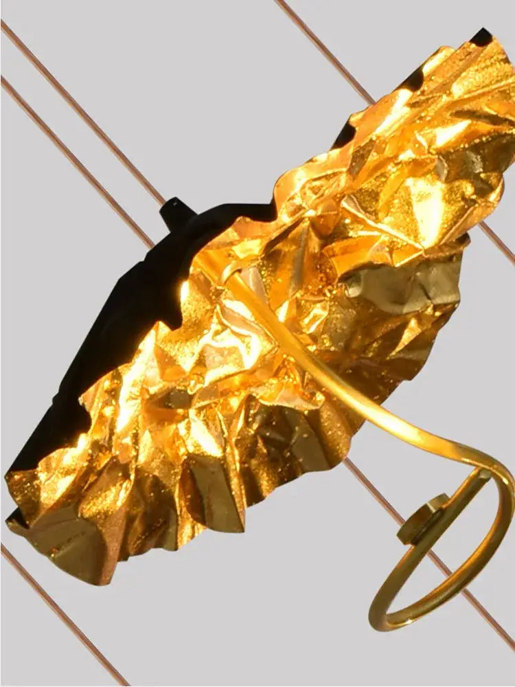 lotus staircase gold & black flower chandelier stairwell light