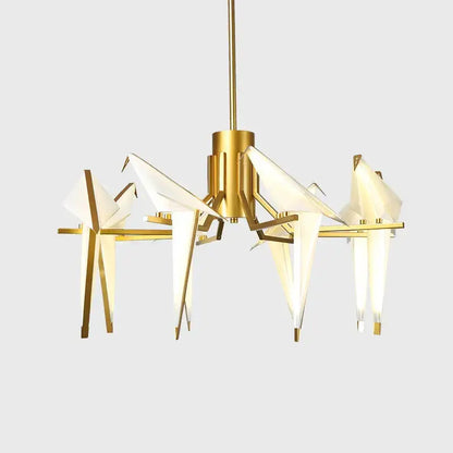 Origami white gold love bird chandelier dining room light