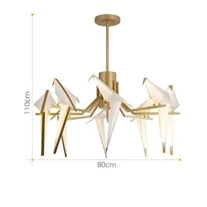 Origami white gold love bird chandelier dining room light