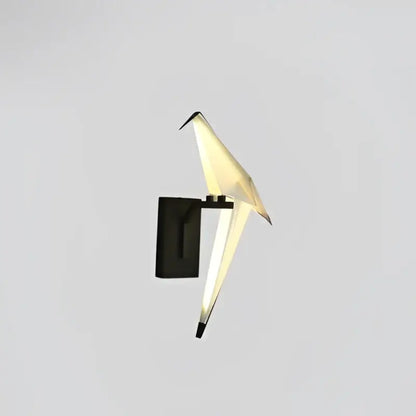Modern gold origami crane led wall sconce bedroom light