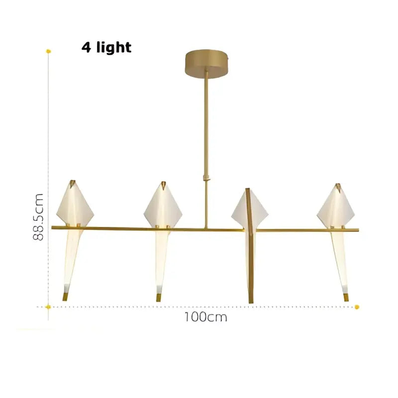 Modern gold origami crane led wall sconce bedroom light