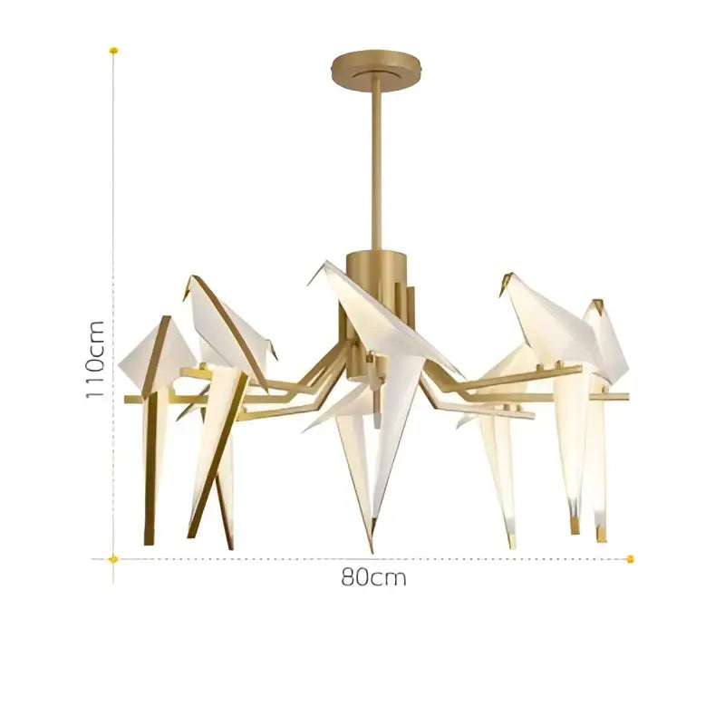 Modern gold origami crane led wall sconce bedroom light