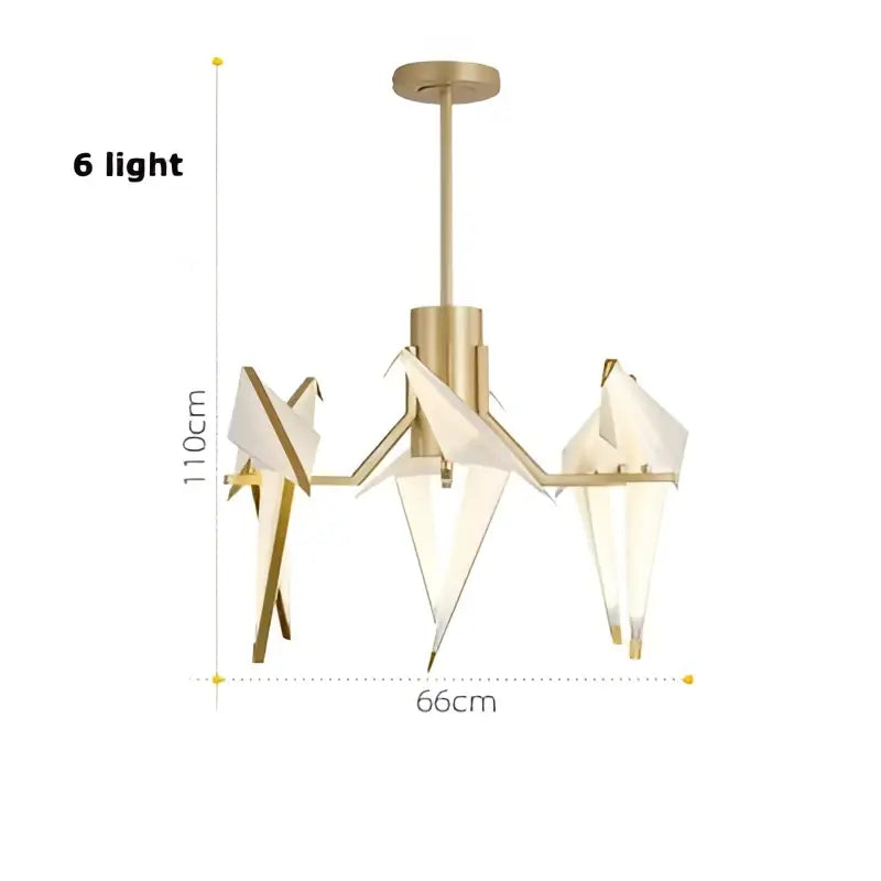 Modern gold origami crane led wall sconce bedroom light