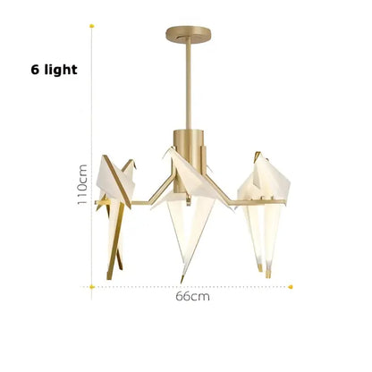 Modern gold origami crane led wall sconce bedroom light