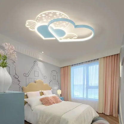 Whimsical blue & white love ceiling lamp bedroom cloud light