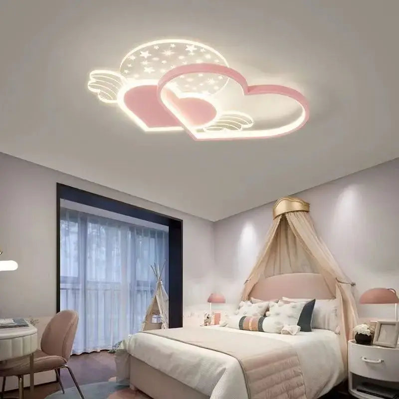 Whimsical blue & white love ceiling lamp bedroom cloud light