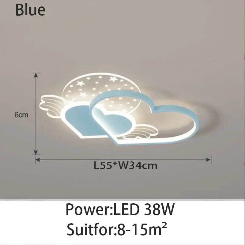 Whimsical blue & white love ceiling lamp bedroom cloud light