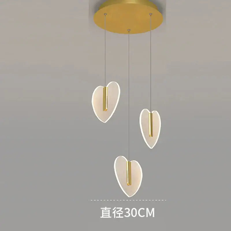 Modern white heart love chandelier for living room