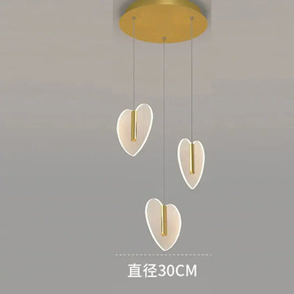 Modern white heart love chandelier for living room