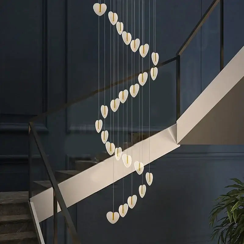 Modern white heart love chandelier for living room