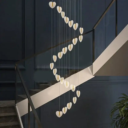 Modern white heart love chandelier for living room