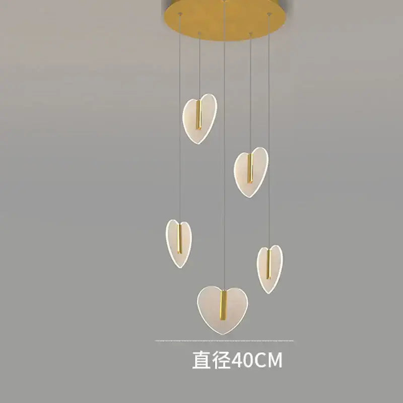 Modern white heart love chandelier for living room