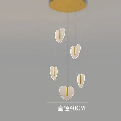 Modern white heart love chandelier for living room
