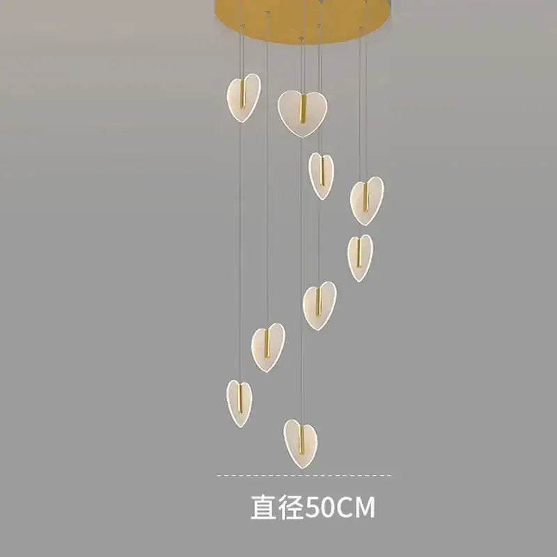 Modern white heart love chandelier for living room