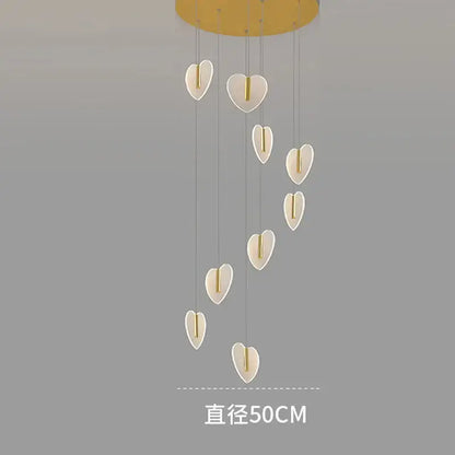 Modern white heart love chandelier for living room