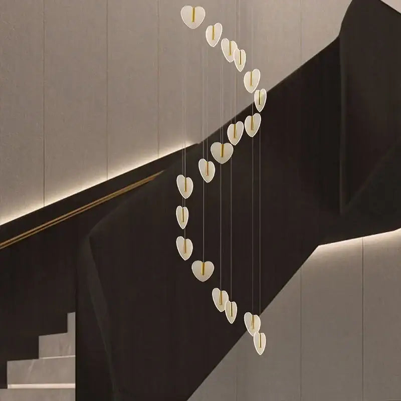 Modern white heart love chandelier for living room