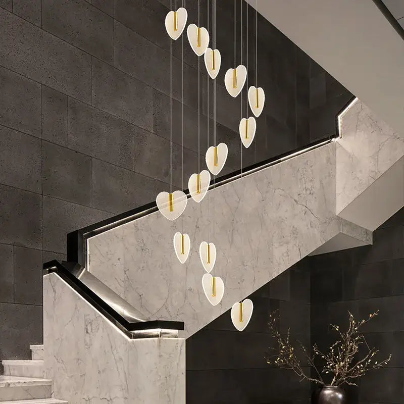 Modern white heart love chandelier for living room