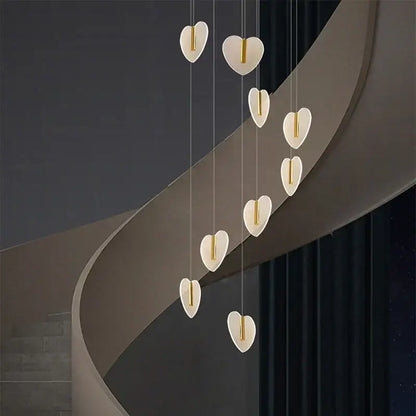 Modern white heart love chandelier for living room