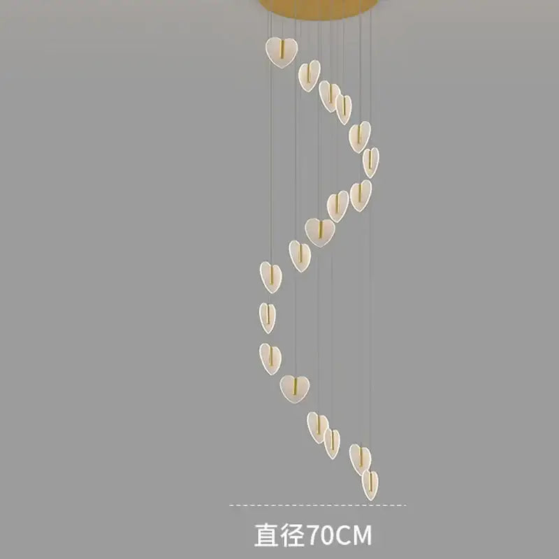 Modern white heart love chandelier for living room