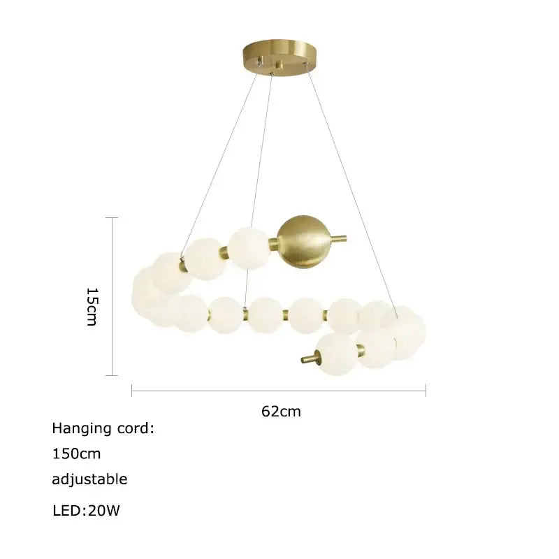 Modern love gold chrome chandelier dining room pendant light