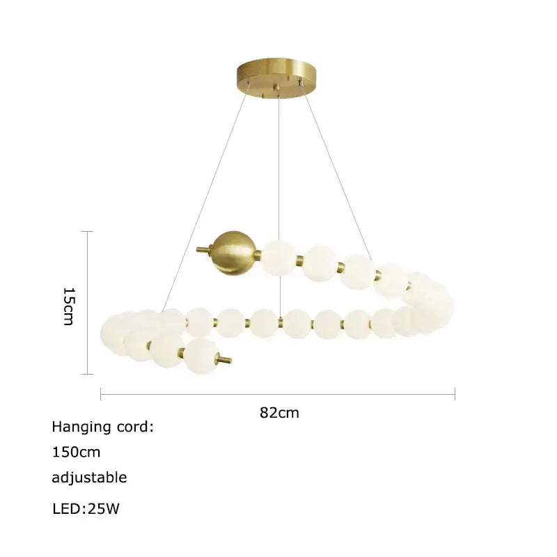 Modern love gold chrome chandelier dining room pendant light