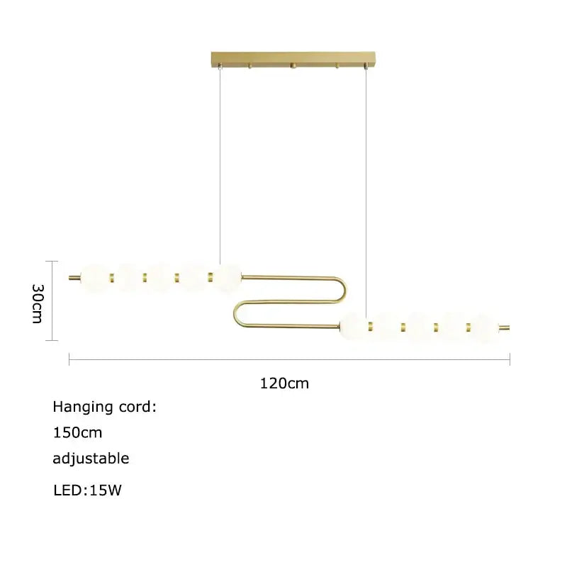 Modern love gold chrome chandelier dining room pendant light