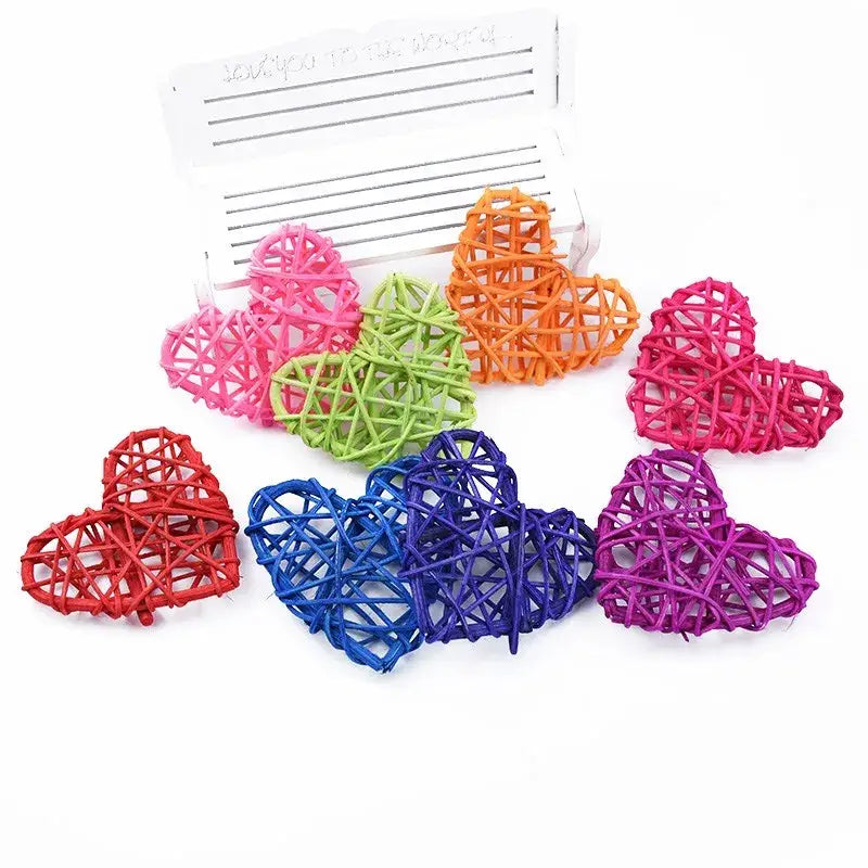 Natural woven fiber love heart decorations bedroom wedding decor