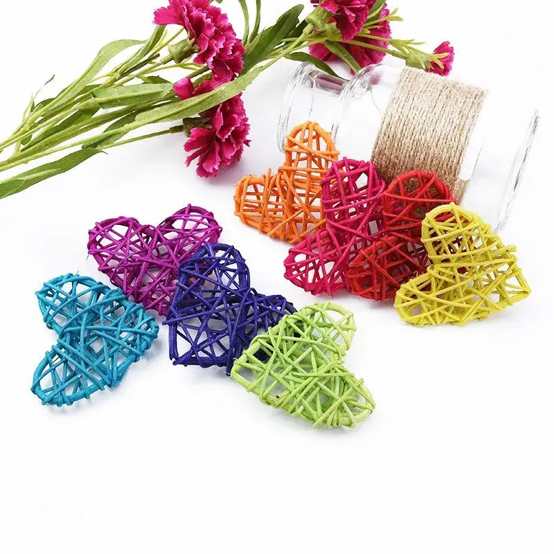 Natural woven fiber love heart decorations bedroom wedding decor