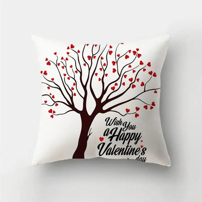 Valentine’s white love heart print pillow covers living room decor