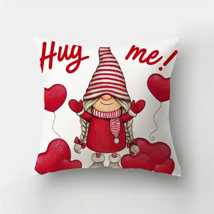 Valentine’s white love heart print pillow covers living room decor