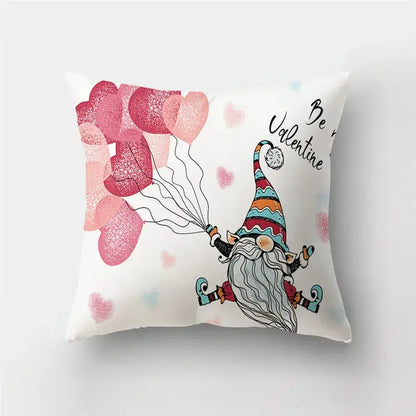 Valentine’s white love heart print pillow covers living room decor