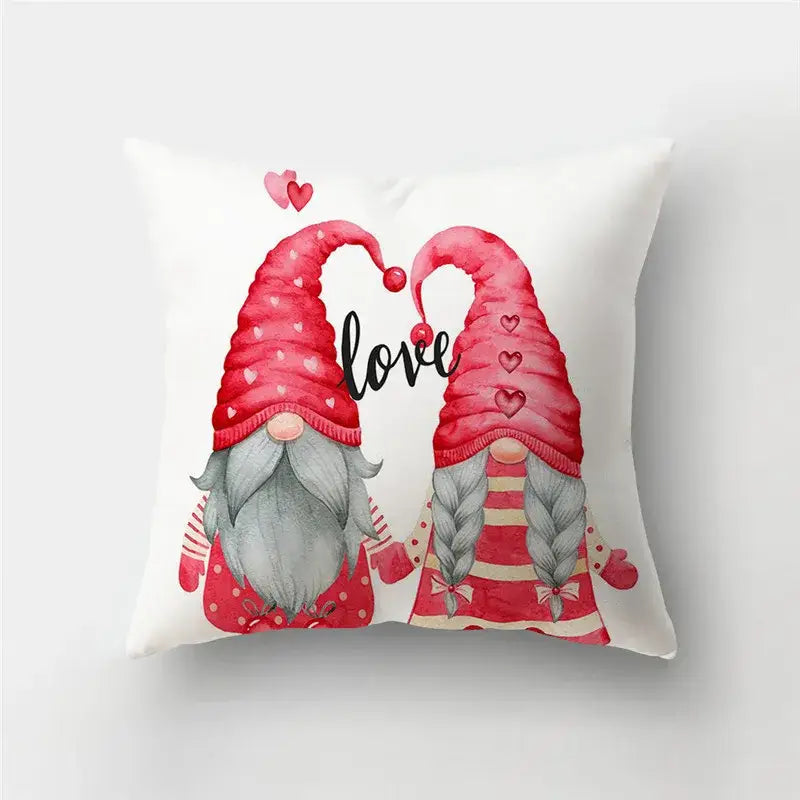 Valentine’s white love heart print pillow covers living room decor