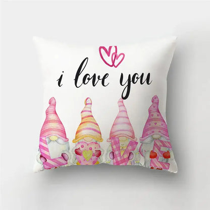 Valentine’s white love heart print pillow covers living room decor