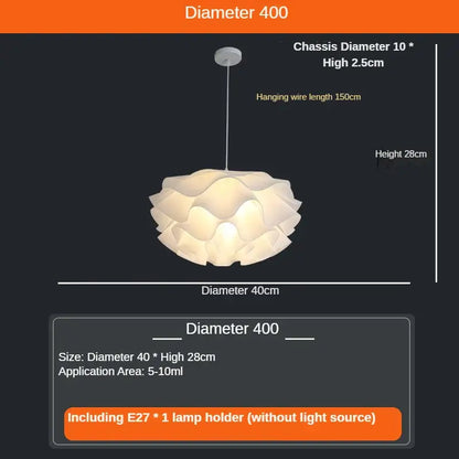 Simple white flower lamp petal pendant light for bedroom