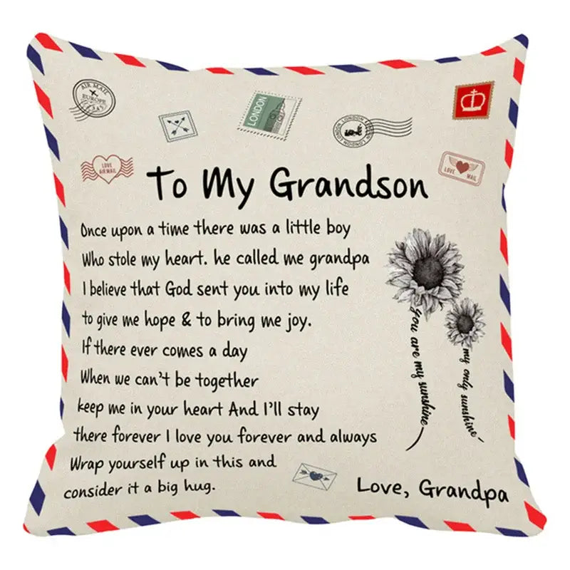 Vintage beige & red mom cushion cover bedroom family gift decor