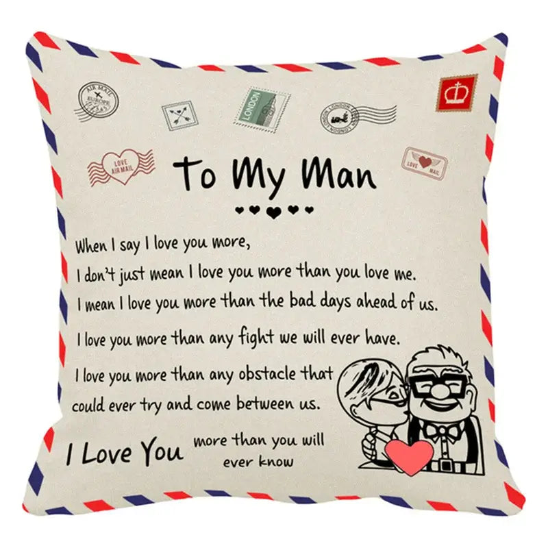Vintage beige & red mom cushion cover bedroom family gift decor