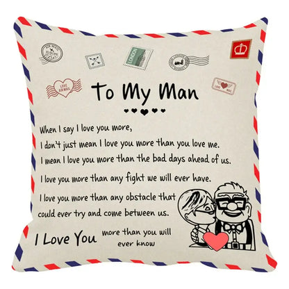 Vintage beige & red mom cushion cover bedroom family gift decor
