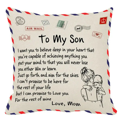 Vintage beige & red mom cushion cover bedroom family gift decor