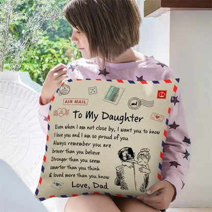 Vintage beige & red mom cushion cover bedroom family gift decor