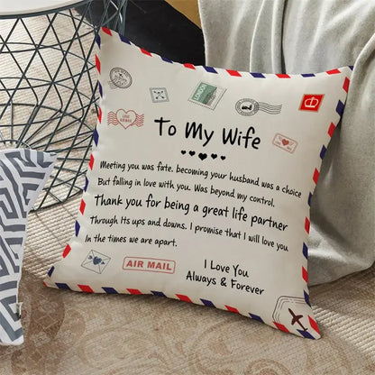 Vintage beige & red mom cushion cover bedroom family gift decor