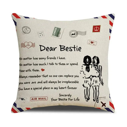 Vintage beige & red mom cushion cover bedroom family gift decor