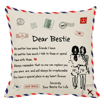 Vintage beige & red mom cushion cover bedroom family gift decor