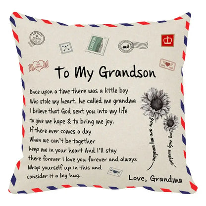 Vintage beige & red mom cushion cover bedroom family gift decor