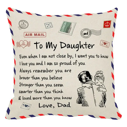 Vintage beige & red mom cushion cover bedroom family gift decor