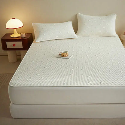 White love pattern cotton fitted sheet bedroom mattress pad
