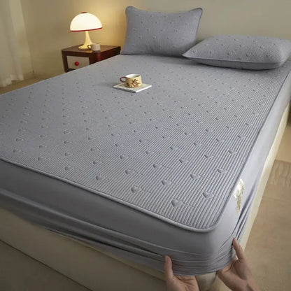 White love pattern cotton fitted sheet bedroom mattress pad