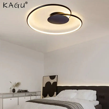 Modern black & gold love shaped ceiling light for bedroom